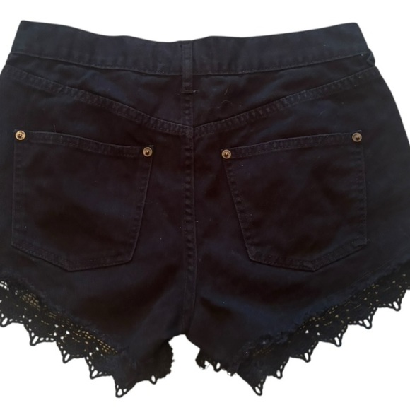 Free People Black High Waist Lace Shorts Size 26 - Picture 7 of 10